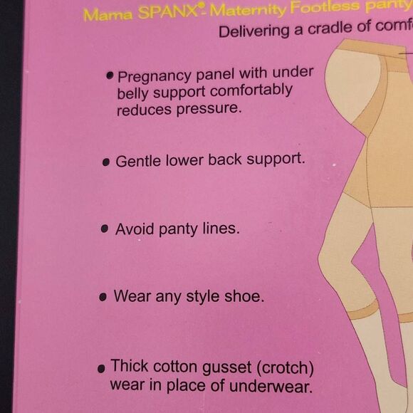 SPANX Maternity Footless Pantyhose in Black NWT Size B 115-150 lbs. Mama Spanx - Picture 5 of 6